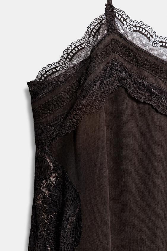 Top de Alça Fina com Renda – Capri