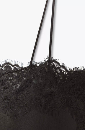 Top Acetinado com Renda Contrastante – Debra