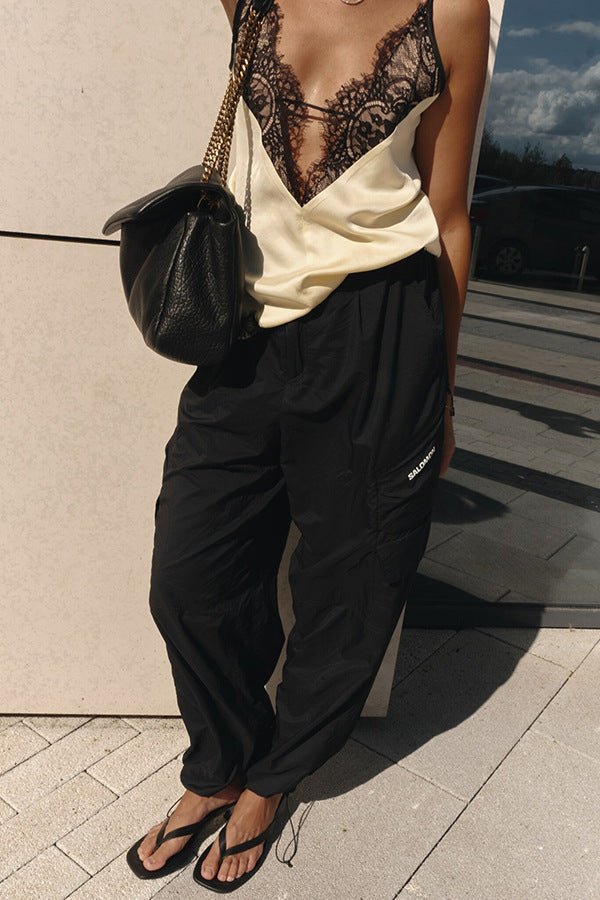 Top Acetinado com Renda - França