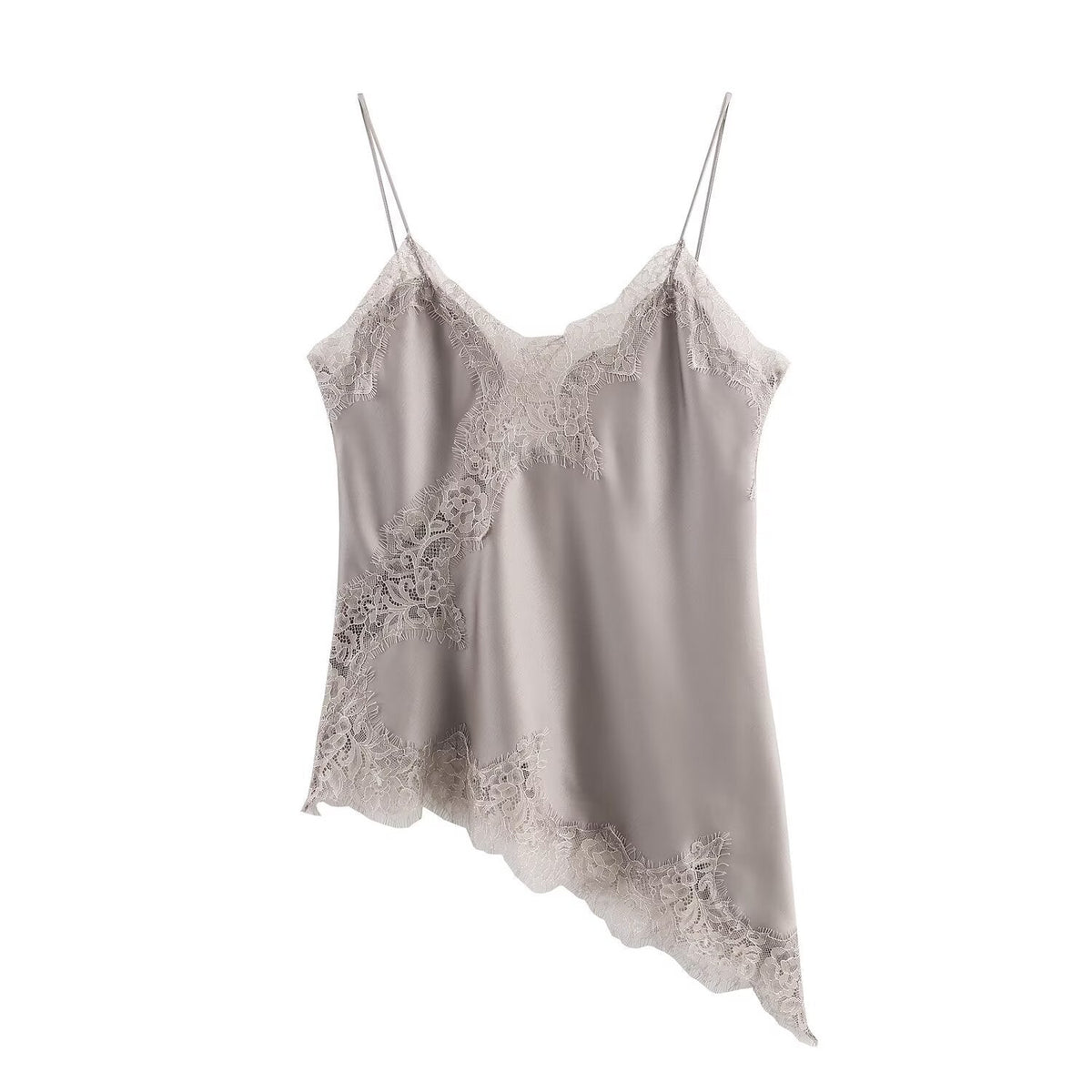 Top de Alça com Renda Acetinada – Sabotini