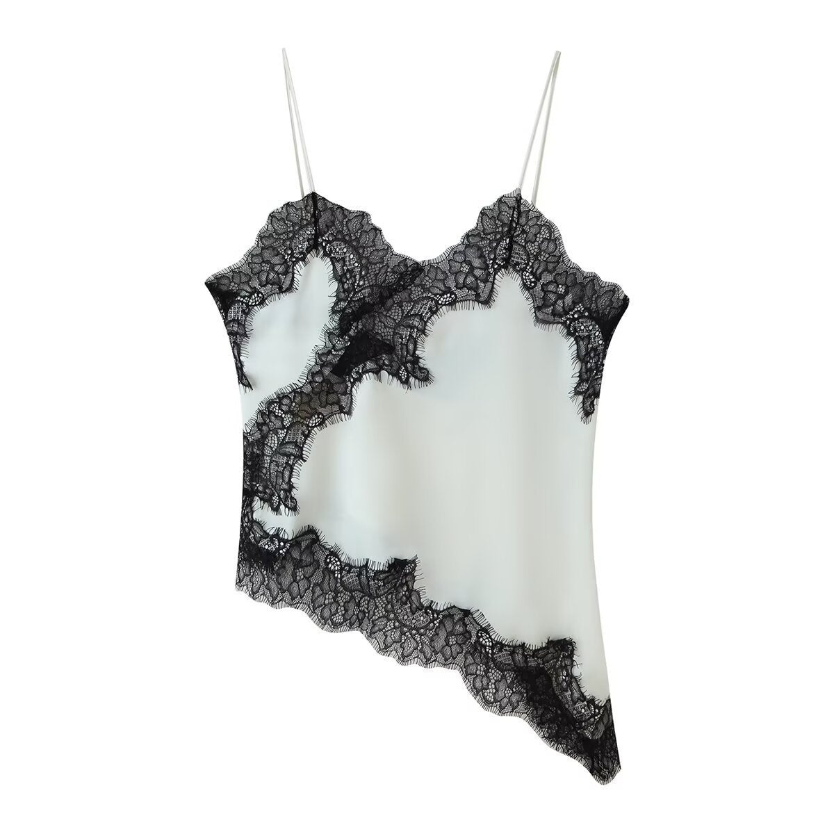 Top de Alça com Renda Acetinada – Sabotini