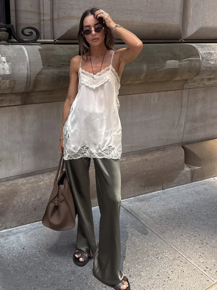 Top de Alça Fina com Renda – Capri