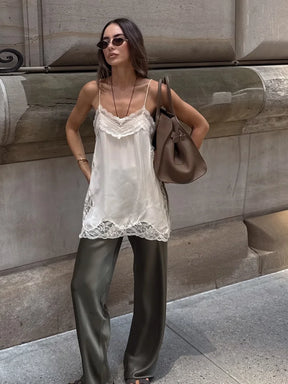 Top de Alça Fina com Renda – Capri