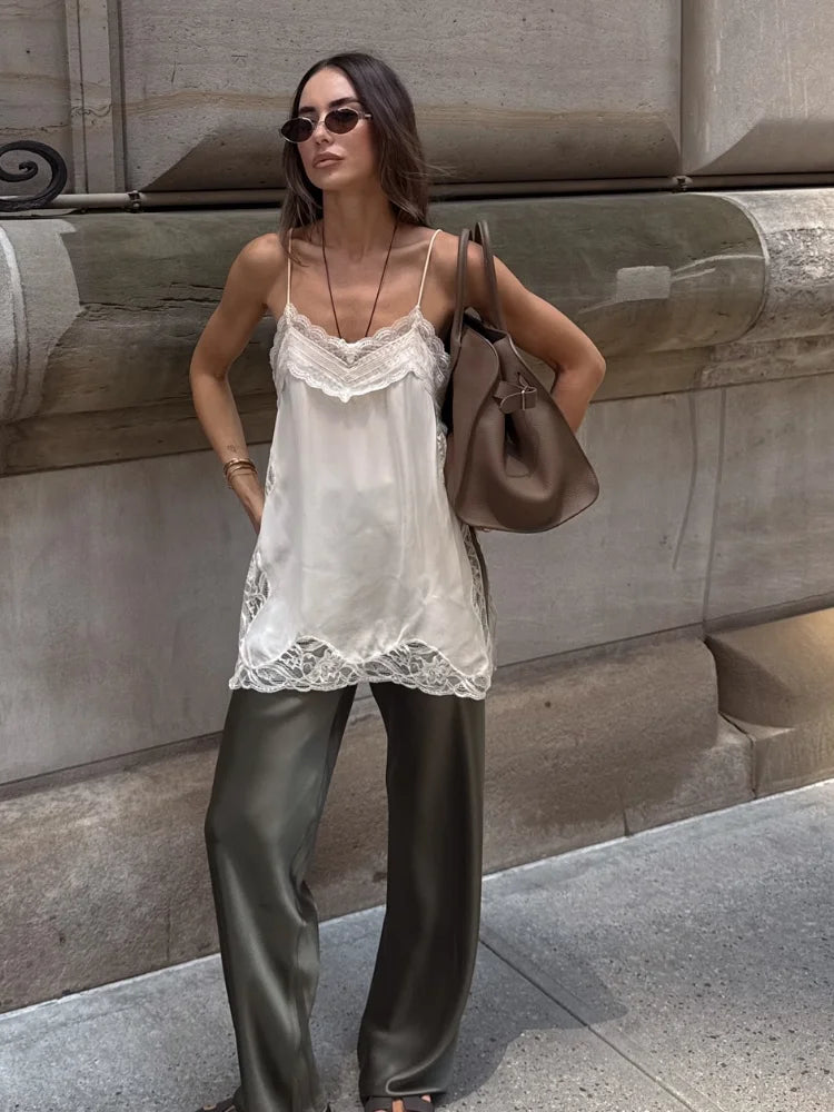 Top de Alça Fina com Renda – Capri