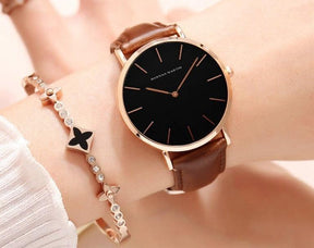 Relógio Feminino Pulseira de Couro Vick - Bizati